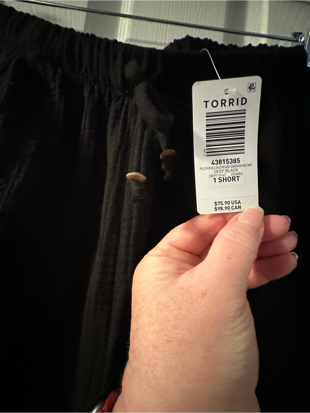 torrid NWT Black Relaxed High-Rise Gauze Tie Jogger Pants - Picture 2 of 11